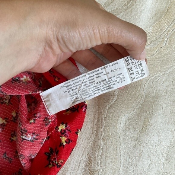 Zara Red Floral Print Skater Dress S 1971305022 Spring Summer Casual Cool - Picture 6 of 7